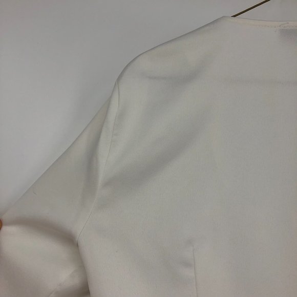 TopShop white button down peplum blouse collared sleeves size 6 - Picture 8 of 15